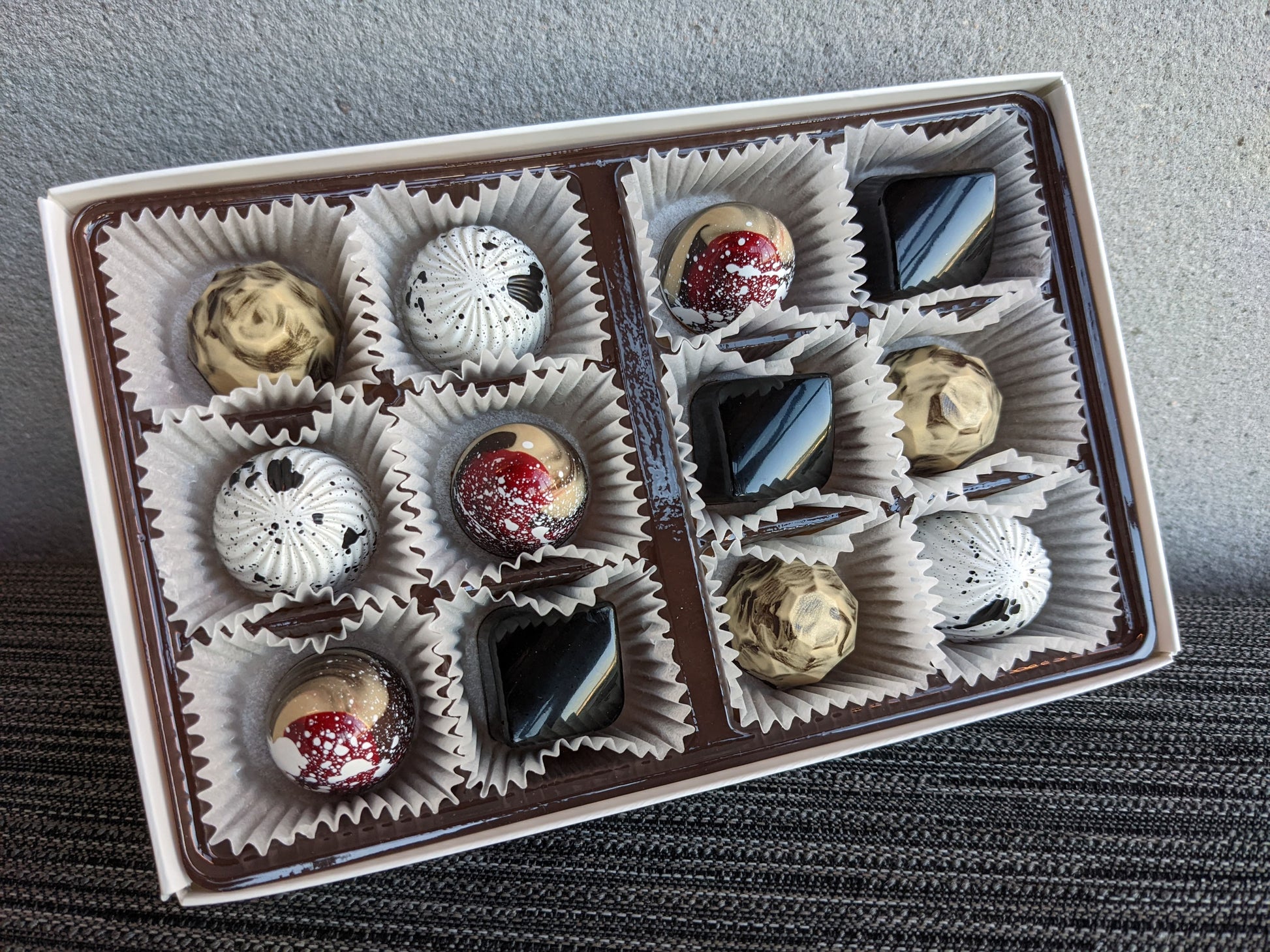 12 piece signature chocolate bonbon collection from Nibbs Chocolates and Desserts